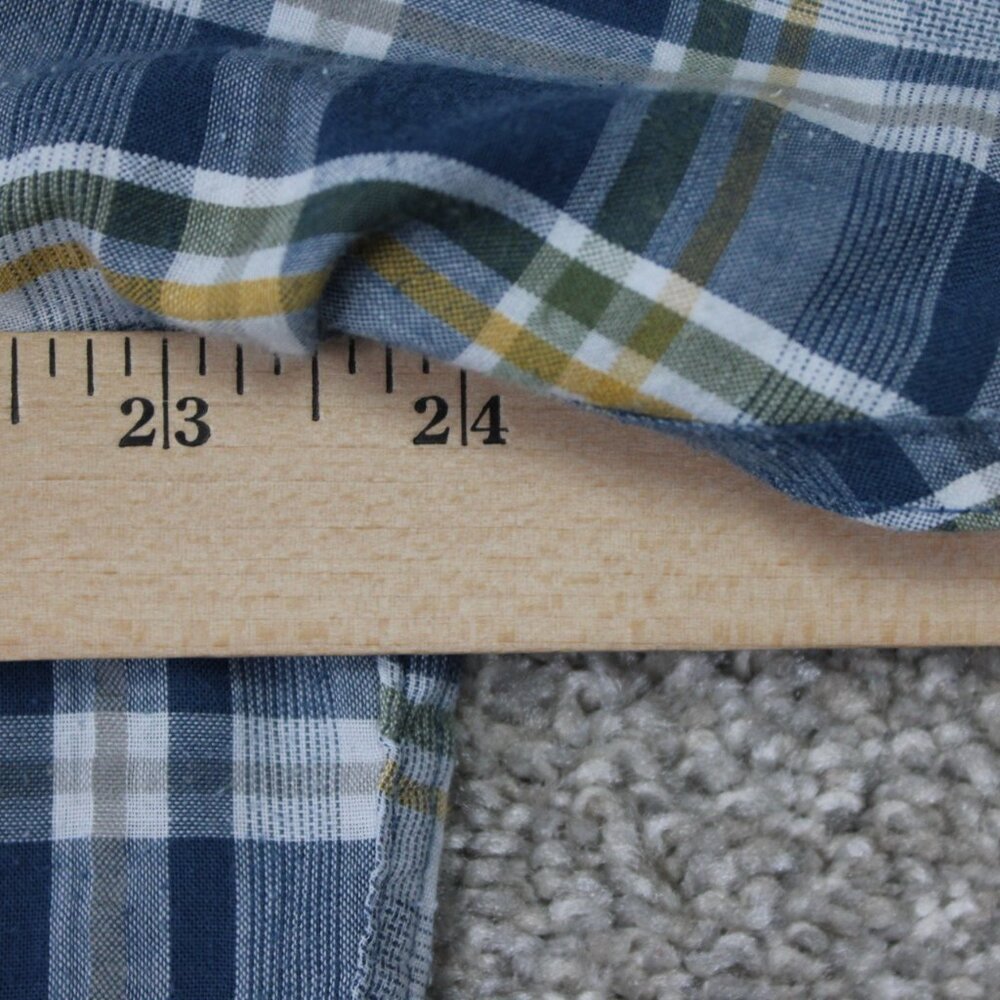 Croft & Barrow Quick Dry Shirt Mens Large Blue/Yellow Poly/Cotton‎ S/S Button Up - Picture 10 of 12